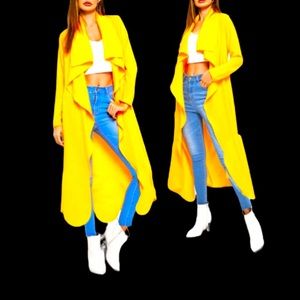 Cardigan sweater jacket kimono yellow fashion open front maxi